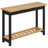 VidaXL Mesa Consola EKAI Negro 112 x 35 x 76 cm Madera de Pino Maciza