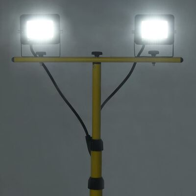 vidaXL Foco LED con trípode 2x30 W blanco frío
