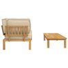 vidaXL Juego de Sof&aacute; con coj&iacute;n 2 pcs Beige Madera de Acacia S&oacute;lida