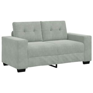 vidaXL Sofá Loveseat gris claro 120 cm terciopelo