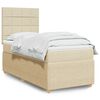 vidaXL Cama box spring con colch&oacute;n tela color crema 90x200 cm