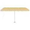 vidaXL Toldo de pie retr&aacute;ctil manual amarillo y blanco 450x300 cm
