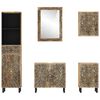 vidaXL Conjunto de muebles de ba&ntilde;o 5 piezas madera maciza de mango