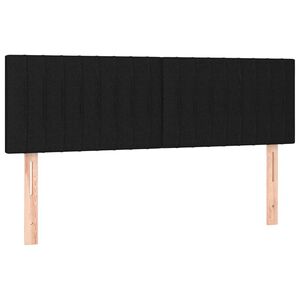 vidaXL Cabeceros tela negro 144x5x78/88 cm