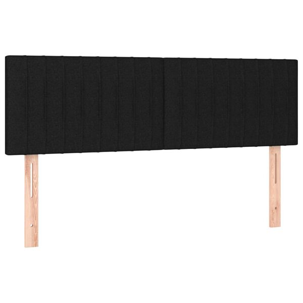vidaXL Cabeceros 2 unidades tela negro 72x5x78/88 cm