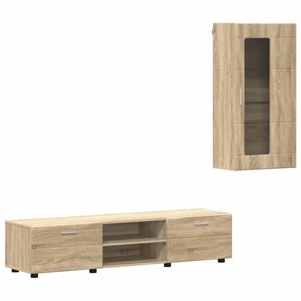 vidaXL Conjunto de mueble de TV con caj&oacute;n FLORIN Roble Sonoma