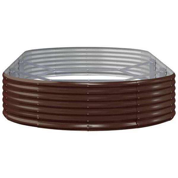 vidaXL Jardinera arriate acero galvanizado marr&oacute;n 296x140x36cm