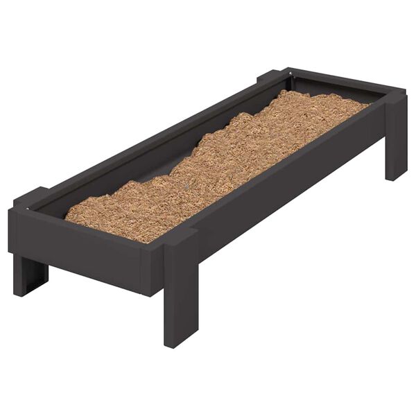 vidaXL Canal&oacute;n de alimentaci&oacute;n para pollos Negro 80 x 28 x 13.5 cm