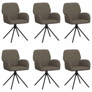 vidaXL Sillas de comedor giratorias 6 pcs Cuero de Suede Sint&eacute;tico