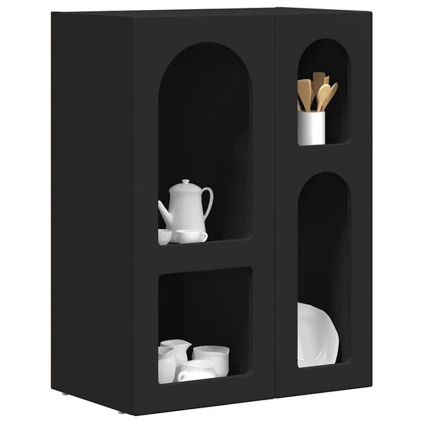 vidaXL Aparador Negro 59 x 35 x 80.5 cm Madera de ingenier&iacute;a