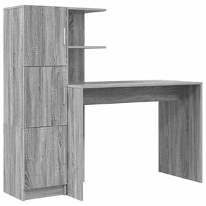 vidaXL Escritorio 2 pcs Gris Sonoma