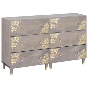 vidaXL Aparador 2 uds. 60 x 33 x 75 cm Madera de mango maciza Gris