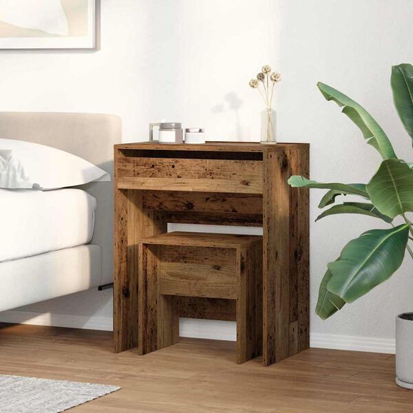vidaXL Mesa de Tocador con caj&oacute;n Madera Vieja 60 x 40 x 75 cm