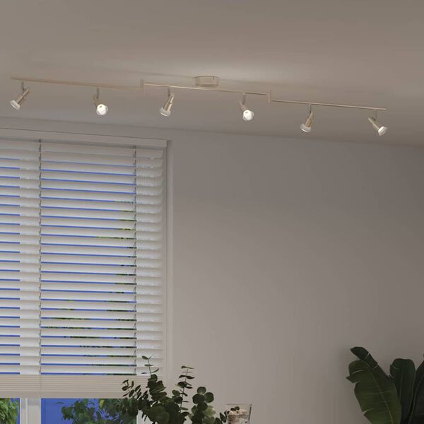 vidaXL Foco de techo con focos Níquel 176,5 x 9,5 x 14 cm Acero