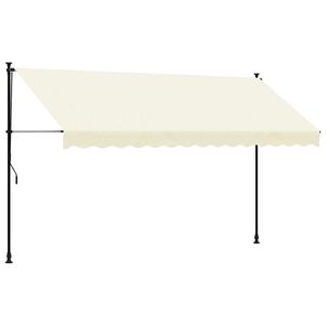 vidaXL Toldo retr&aacute;ctil de tela y acero crema 350x150 cm