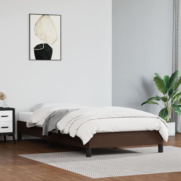 vidaXL Estructura de cama sin colch&oacute;n cuero sint&eacute;tico marr&oacute;n 80x200 cm