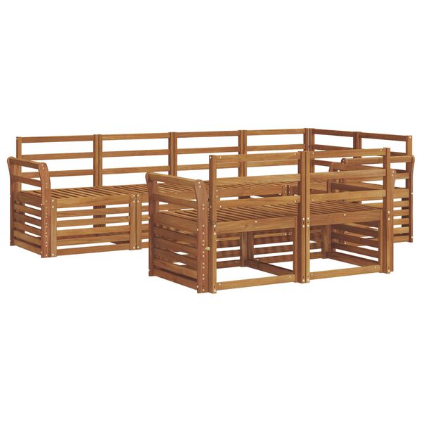 vidaXL Juegos de sof&aacute;s 7 pcs Natural Madera de Acacia S&oacute;lida