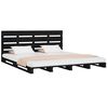vidaXL Estructura de cama de madera maciza de pino negro 140x190 cm