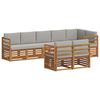 vidaXL Conjunto de sof&aacute;s de exterior 8 uds. Natural y Gris Claro