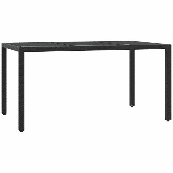 vidaXL Set de comedor de jard&iacute;n 7 pzas y cojines rat&aacute;n sint&eacute;tico negro