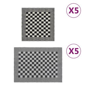 vidaXL Juego de pa&ntilde;os 10 unidades algod&oacute;n negro y blanco