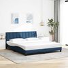 vidaXL Estructura de cama sin colch&oacute;n Hanko tela azul 180x200 cm