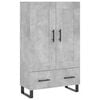 vidaXL Aparador alto madera de ingenier&iacute;a gris hormig&oacute;n 69,5x31x115 cm