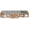 vidaXL Conjunto de sof&aacute;s de exterior 6 pcs Gris Natural y Claro