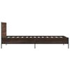 vidaXL Estructura cama madera ingenier&iacute;a metal roble marr&oacute;n 75x190 cm