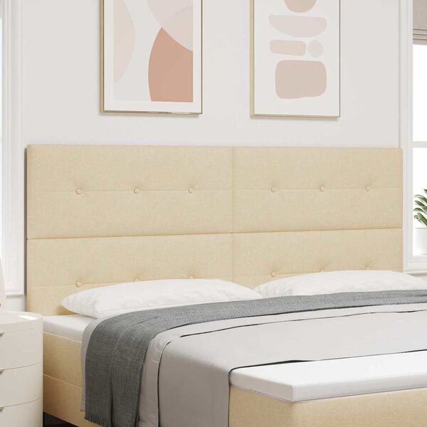 vidaXL Cabecero con cabecera Crema 200 cm Cuero sint&eacute;tico