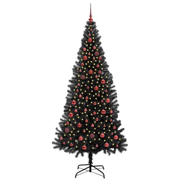 vidaXL &Aacute;rbol de Navidad con 300 LED con soporte Negro 210 cm PVC