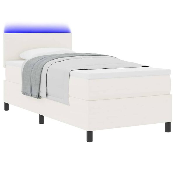 vidaXL Cama tipo Box Spring Manual Crema y Blanco 193 x 90 x 88 cm
