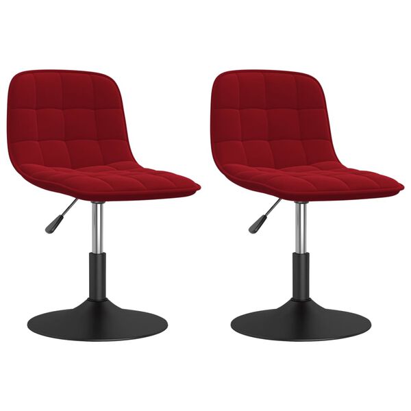 vidaXL Sillas de comedor giratorias 2 uds terciopelo rojo vino tinto