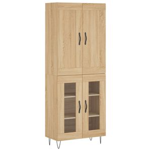vidaXL Aparador alto madera contrachapada color roble 69,5x34x180 cm