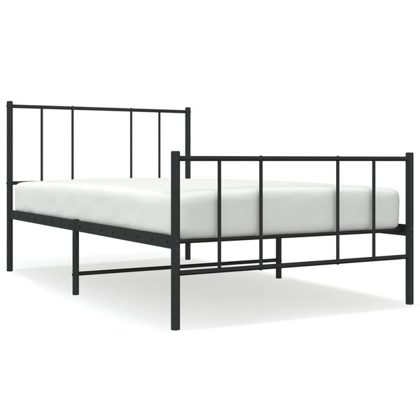 vidaXL Estructura cama sin colch&oacute;n con estribo metal negro 100x200 cm