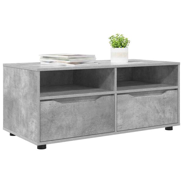 vidaXL Gabinete de TV con caj&oacute;n Gris Concreto 100 x 48 x 43 cm