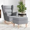 vidaXL Sillón mecedora con taburete tela gris claro