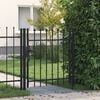 vidaXL Puerta de valla BOXTEL de una puerta con punta de pincho de acero, 1x1 m, negro