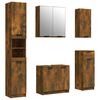 vidaXL Set muebles de ba&ntilde;o 5 piezas madera contrachapada roble ahumado