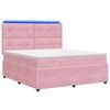 vidaXL Cama de muelles con LED y colch&oacute;n Rosa 140 x 200 cm Terciopelo
