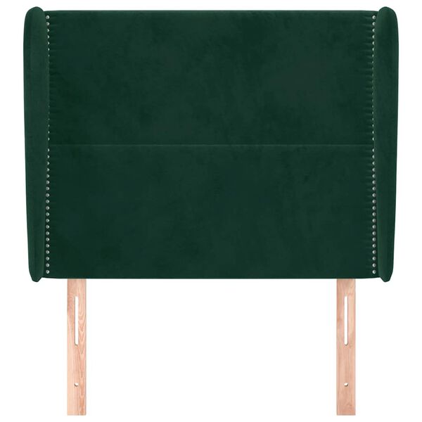 vidaXL Cabecero con orejas de terciopelo verde oscuro 83x23x118/128 cm