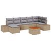 vidaXL Conjunto de sof&aacute;s de jard&iacute;n 8 uds. Beige rat&aacute;n sint&eacute;tico