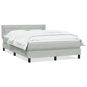 vidaXL Cama box spring con colch&oacute;n terciopelo gris claro 160x210 cm