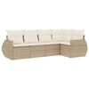 vidaXL Juego de sof&aacute;s jard&iacute;n con cojines 5 pzas rat&aacute;n sint&eacute;tico beige