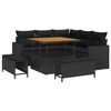 vidaXL Conjunto de sof&aacute;s de jard&iacute;n 9 uds. 6-N&uacute;mero de plazas Negro