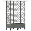 vidaXL Cama elevada con trellis y techo Gris Claro 124 x 40 x 127 cm