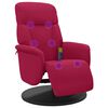 vidaXL Sill&oacute;n reclinable masaje con reposapi&eacute;s terciopelo rojo tinto
