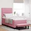 vidaXL Cama tipo Box Spring con colch&oacute;n Rosa 100 x 200 cm Terciopelo