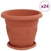 vidaXL Macetas 24 uds. Rojo Ladrillo &Oslash; 26 x 21.5 cm Pl&aacute;stico