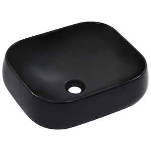 vidaXL Lavabo 44,5x39,5x14,5 cm cer&aacute;mica negro